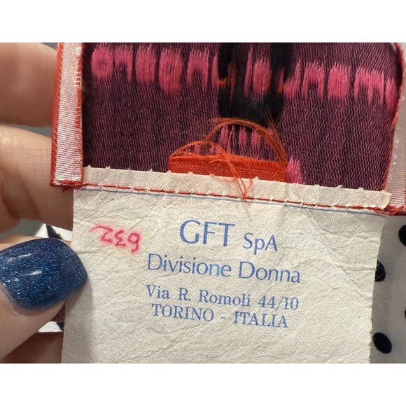 Emanuel Ungaro Paris Womens Artsy Blazer Size 8 Black White Polka Dot Lining - Picture 5 of 6